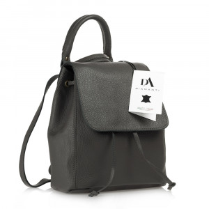 Rucsac dama din piele naturala DiAmanti Umberto Grigio Scuro